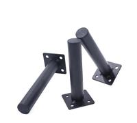 MZSKLW 4 patas de metal de 10 a 17 cm para muebles, patas de sofá de tubo redondo para armario, mesa, silla, cama, accesorios de muebles para el hogar con tornillos (12 cm)