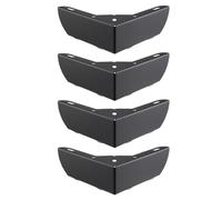 MZSKLW 4 patas de muebles de metal con soporte de carga pesada, patas triangulares para sofá, patas de muebles de bricolaje (4 unidades, negro)