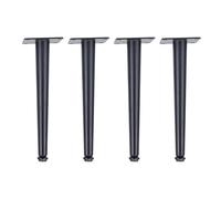 MZSKLW 4 patas para muebles, color dorado y negro, ajustables, de metal, para mesa, sofá, armario, taburete, silla, accesorios (negro recto, 35 cm)