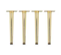 MZSKLW 4 patas para muebles, color dorado y negro, patas de metal cónicas ajustables para mesa, sofá, armario, taburete, silla, accesorios (dorado recto, 12 cm)