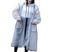 MZSKLW Chubasquero Impermeable Largo de Cuerpo Entero a Prueba tormentas, Bicicleta eléctrica, Individual, for Mujer, Hombre, Moda, Estudiante, batería, Poncho for Adulto(White,L)