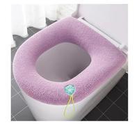MZSKLW Funda Asiento de Inodoro 1 Funda de Asiento Inodoro Universal cálida Invierno, Lavable, Accesorio baño, Punto Color sólido en Forma O(Thick Pink)