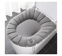 MZSKLW Funda Asiento de Inodoro 1 Funda de Asiento Inodoro Universal cálida Invierno, Lavable, Accesorio baño, Punto Color sólido en Forma O(Gray)