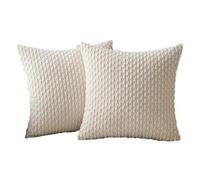 MZSKLW Fundas Cojines Sofa 1 Funda de Almohada Primavera 18x18 Pulgadas, Fundas Decorativas Pana a Rayas for sofá Suave(Beige,45X45CM)