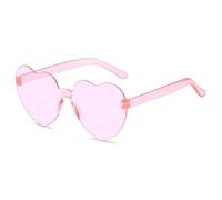 MZSKLW Gafas de Sol Gafas De Sol Corazón Melocotón Amor Color Gelatina Sin Montura Una Pieza Colores Deslumbrantes(1)