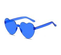 MZSKLW Gafas de Sol Gafas De Sol Corazón Melocotón Amor Color Gelatina Sin Montura Una Pieza Colores Deslumbrantes(8)