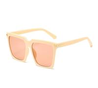 MZSKLW Gafas de Sol Gafas de sol cuadradas a la moda for mujer, gafas Vintage gran tamaño for, con gradiente for, for hombre UV400(Only 1 sunglasses,Tea)