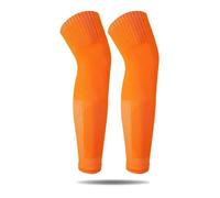 MZSKLW Mangas De Compresión Para Pantorrillas 1 par de calcetines fútbol for adultos, rodilleras deportivas transpirables, cubrepiernas y leggings por encima la rodilla(Orange)
