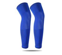 MZSKLW Mangas De Compresión Para Pantorrillas 1 par de calcetines fútbol for adultos, rodilleras deportivas transpirables, cubrepiernas y leggings por encima la rodilla(Blue)