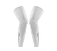MZSKLW Mangas De Compresión Para Pantorrillas 1 par de mangas deportivas for piernas, manga compresión completa for hombres y mujeres, rodillas largas con tiras silicona antideslizantes(White,XXL)