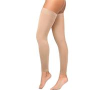 MZSKLW Mangas De Compresión Para Pantorrillas Medias de compresión hasta el muslo sin pie for mujer y hombre, firmes, 20-30 mmHg, soporte graduado(Beige,S)