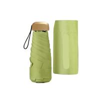 MZSKLW Paraguas Sol Paraguas ligero de 50 pliegues for mujer mini, propósito protección, bolsillo Capsu(Light green)