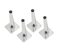 MZSKLW Urniture - Patas de metal, 4 unidades, para sofá, armario, mesa, armario, silla, muebles, 15/20/25 cm, color plateado cepillado