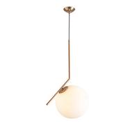 MZStech Modern Fashion hierro y vidrio luz lampara colgante esférica Base en E27 LED bombilla (25CM)