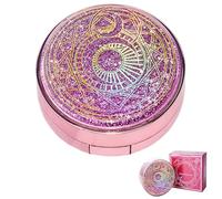 MZSX Caja de Lentes de Contacto, Chica mágica, Plástico, Pinza Aplicador Palo Botella de Solución Espejo Incorporado, Caja Contenedor Kit de Almacenamiento Portátil con Espejo, Rosado