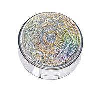 MZSX Caja de Lentes de Contacto, Chica mágica, Plástico, Pinza Aplicador Palo Botella de Solución Espejo Incorporado, Caja Contenedor Kit de Almacenamiento Portátil con Espejo