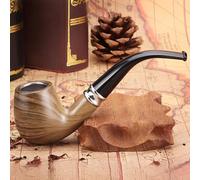 MZSX pipa de fumar, set de pipa de tabaco con rascador de pipa, soporte, limpiador de pipa y otros accesorios de pipa, regalo para abuelo, padre, esposo, fumador (color madera)