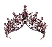 MZSX Tiara Corona, Tiara de la boda y corona de diamantes, Novia Niña Mujer Partido decoración en cumpleaños, Traje de Navidad, Goddess, Queen cosplay,Tocado dorado