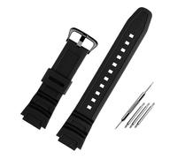 MZTZHVNVGK Correa De Repuesto De Resina Silicona Y Goma De 18 Mm Para Reloj, Apta Para Modelos W-218h F-108 AE1200 AE1000 AE1300 Compatible Con Casio(Black Black Buckle)