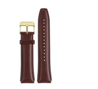 MZTZHVNVGK Correa reloj cuero vintage 18mm, pulsera retro, Compatible con Casio AE1200 A158W A168 F91W AE-1200WHD A158 A159 A169(Brown-gold)