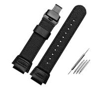 MZTZHVNVGK Correa reloj nailon 18mm anti caída, repuesto SGW-300 AQ-S810W AE1200WH/1300, compatible con Casio(Black-black B)