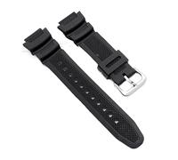 MZTZHVNVGK Correa reloj silicona goma negro blanco hebilla pasador deportiva, repuesto AE-1000W AQ-S810W SGW-400H SGW-300H, compatible con Casio(Black)