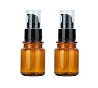 MZUU 2 botellas vacías recargables de plástico ámbar de 80 ml con frasco de bomba de aceite de limpieza cosmética emulsión crema loción de aceite esencial dispensador de bomba de aceite esencial