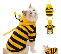 mzvoo Bee Dog Costume,Pet Bee Costume Dog Bee Hoodies,Cat Outfits,Cat Bee Costume Cat Outfits Halloween Cat Costume Pet Bee Costume Hooded for Small Dogs and Cats, Kitten, Puppy