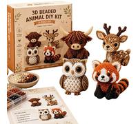 mzvoo Diy Animal Beading Kit,4-Pack DIY Animals Beading Set With Instructions,Cute Bird & Animal Craft Set,Tiny 3D Beaded Kit,For Adults Beginners Enthusiasts Friends Home School(B)