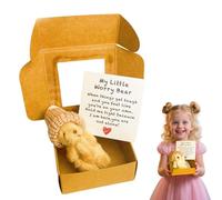 mzvoo Little Bear in Box,Little Pocket Bear Hug,Bear Hug in a Box,Handmade Mini Plush Bear in Box, Pocket Bear Mini Plush Doll in Box with Inspirational Card Sympathy Gift,Crochet Little Bears Hug-C