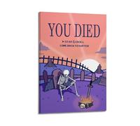MZXRYBFY Póster decorativo con texto en inglés "If You Die, Game Over" (20 x 30 cm)