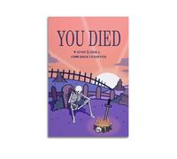 MZXRYBFY Póster decorativo con texto en inglés "If You Die, Game Over" (30 x 45 cm)
