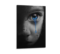 MZXVBUC Póster decorativo con diseño de lágrimas azules, lienzo para pared e impresión artística moderna para decoración de dormitorio familiar, 40 x 60 cm