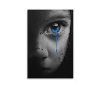 MZXVBUC Póster decorativo con diseño de lágrimas azules, lienzo para pared e impresión artística moderna para decoración de dormitorio familiar, 40 x 60 cm