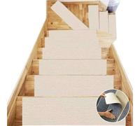MZYFDC Alfombra Escalera Peldaños de Escalera Antideslizantes, Corredores no absorbentes, Ancianos, Reutilizables, 1 Uds(Warm White)