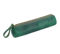 MZYFDC Estuche Retro for bolígrafos, papelería, Cremallera, Bolsa de Cuero de Vaca for Escribir, Monedero Hecho a Mano, Almacenamiento for Estudiantes(Green)