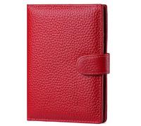 MZYFDC Funda de Cuero for Pasaporte, Impermeable, con Bloqueo RFID, for Viaje, con Ranura for Tarjeta SIM y Libro(Red2)