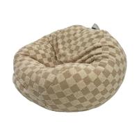 MZYFDC Funda para sillón Tipo puf Funda de puf de Lujo esponjosa. Sin Relleno en el Interior. Debe Comprar el Relleno Usted Mismo.(Light Khaki-Cover,100cm)