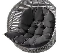 MZYFDC Hamaca Colgante Redonda con Forma de Huevo, cojín for Columpio, Nido Grueso, Respaldo for Patio Interior y Exterior(Black)