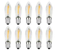 MZYOYO Bombilla LED E10,Velas LED E10 para arcos de velas,E10 Bombillas LED para arcos de velas,Velas LED de arco de velas 2100K Blanco cálido,0,2W,3LM,AC 14V-55V,Transparente,Paquete de 10