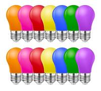 MZYOYO Bombillas de Colores E27 Bombilla LED 2W, E27 Bombillas de Colores Exterior, Para Luces de Hadas, Fiesta, Decoración Navideña, Rojo, Verde, Azul, Naranja, Amarillo, Rosa, Violeta,14 Unidad