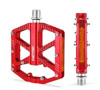 MZYRH Pedales de bicicleta de carretera/montaña, pedales de bicicleta con reflectores, 3 rodamientos de aleación de aluminio de 9/16 pulgadas, plataforma ligera para carretera