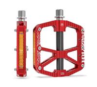 MZYRH Pedales de bicicleta de montaña con reflectores, aleación de aluminio antideslizante, 9/16 pulgadas, pedales de bicicleta con 3 rodamientos para bicicleta de montaña, bicicleta de carretera, MTB