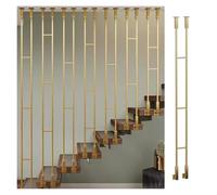 MZZKFC Balaustres de Escalera Barandilla para Escaleras Tipo L, 21-248cm, Barandillas De Hierro para Escaleras, Barrotes para Terrazas Domésticas para Bibliotecas, Edificios(Gold-1 Pc,64''/1.62m)