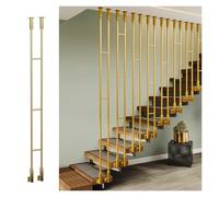 MZZKFC Balaustres de Escalera Postes De Balaustre Extralargos De 2,4m, Barrotes De Escalera En Forma De L Resistentes A La Intemperie Y Al Óxido, Barandilla De Escalera Negra(Gold-1 Pc,1 3/5 ft)