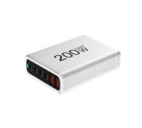 MZZYG Estación de Carga USB 200W 6 Puertos USB C Adaptador De Corriente PD 45W Cargador Rápido Tipo-C Estación De Carga(Size:White)
