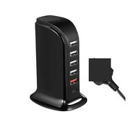 MZZYG Estación de Carga USB Estación De Carga Multipuerto De 40 W, Torre De Toma De Teléfono USB For Múltiples Dispositivos, Cargadores De Bloque Abs 40w(Color:Black)