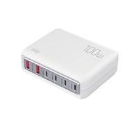 MZZYG Estación de Carga USB Estación De Carga USB C, Cargador De 100W, Concentrador De Carga Tipo C De 6 Puertos For Múltiples Dispositivos con Carga Rápida PD3.0 Y QC3.0(Size:White)