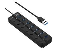 MZZYG Estación de Carga USB Hub USB 3,0 De 7/4 Puertos, Cargador Multidivisor, Adaptador De Corriente, Concentradores Expansores Múltiples con Interruptor For Ordenador Portátil(Color:A)