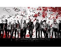 N.º 5 - Póster firmado por elenco de The Walking Dead, tamaño A4, diseño de sangre, 30,5 x 20,3 cm